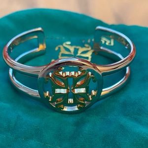 Rustic Cuff Logo Gold Silver Tone Bracelet